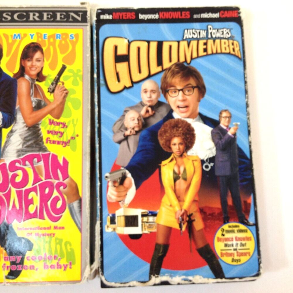 (2) Vintage Favorite Movies VHS Austin Powers International Man & GoldMember - Picture 3 of 8